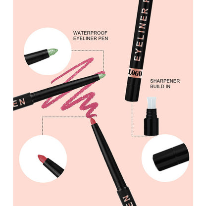 24-Color Eyeliner Gel Matte & Shimmer Waterproof High Pigmented Long-Lasting