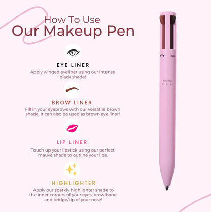 4 in 1 makeup pen eyebrow eyeliner lipliner highlighter pencil matte vegan