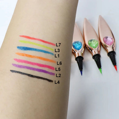 7 color liquid eyeliner waterproof dry-quick diamond eye line