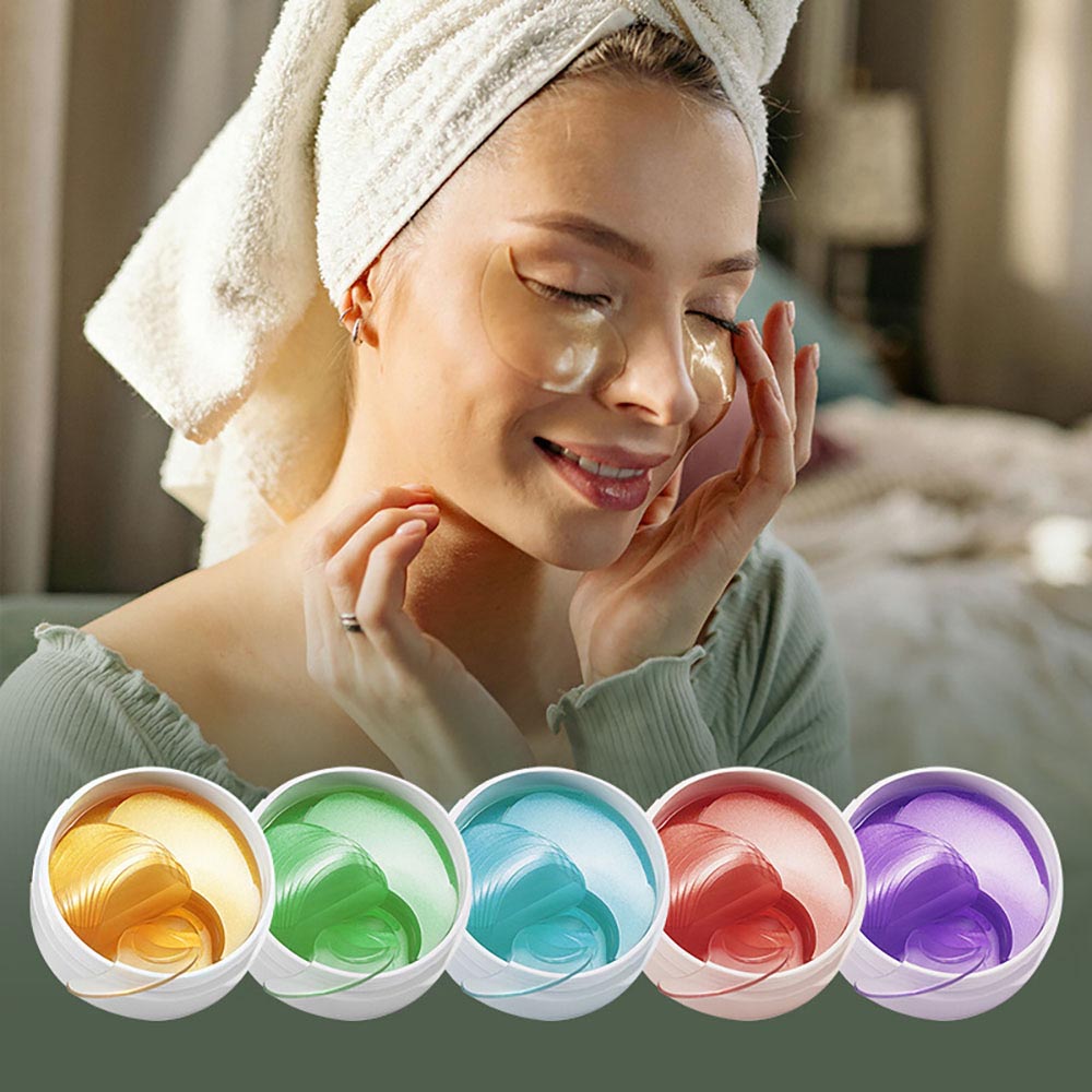 12-color Collagen Green Seaweed Eye Mask Reduce Smooth Moisturizing 60-piece Box