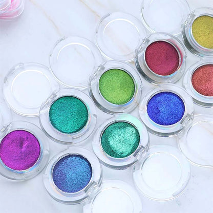 9 Color Chameleon Eyeshadow Powder Metallic Eyes Makeup High Pigmented