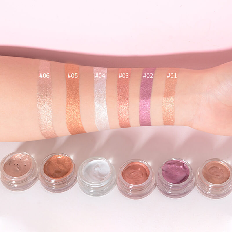 6 color eyeshadow gel liquid highlighter high pigment shimmer