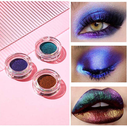 9 Color Chameleon Eyeshadow Powder Metallic Eyes Makeup High Pigmented