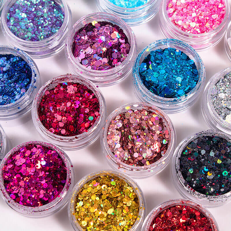 21 color diy eyeshadow gel shiny glitter nails powder