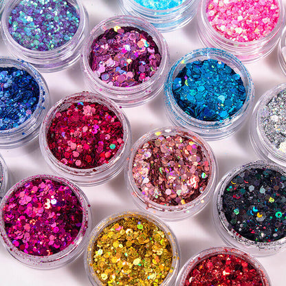 21 color diy eyeshadow gel shiny glitter nails powder