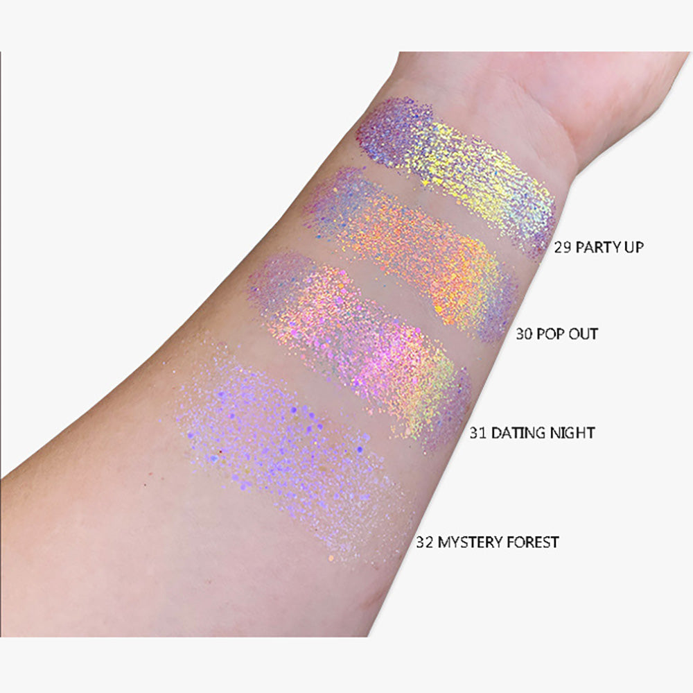 28 Color Eyeshadow Gel Sparkle Chameleon Glitter Gel Eye Shadow Base Glue
