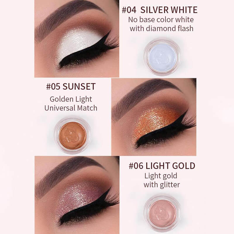 6 color eyeshadow gel liquid highlighter high pigment shimmer