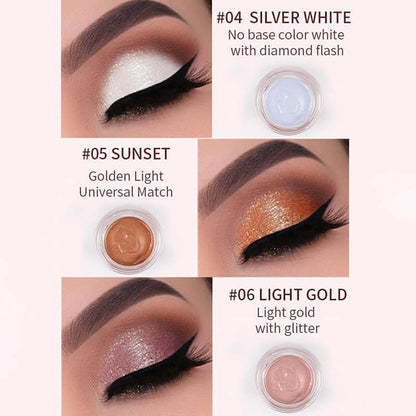 6 color eyeshadow gel liquid highlighter high pigment shimmer