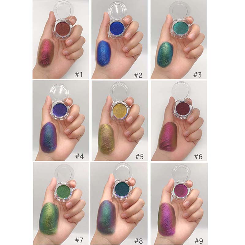 9 color eyeshadow powder chameleon metallic high pigment