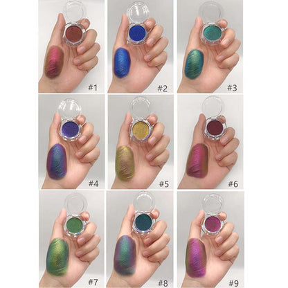9 color eyeshadow powder chameleon metallic high pigment