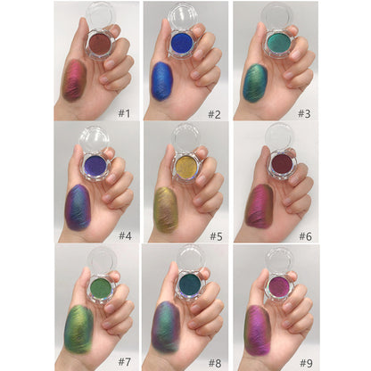 9 Color Chameleon Eyeshadow Powder Metallic Eyes Makeup High Pigmented