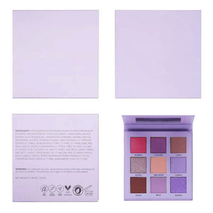 9 color eyeshadow palette high pigmented waterproof vegan