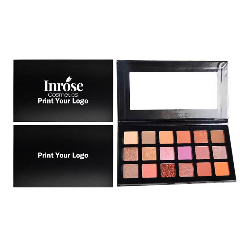 18 color black eyeshadow palette matte high pigmented waterproof natural