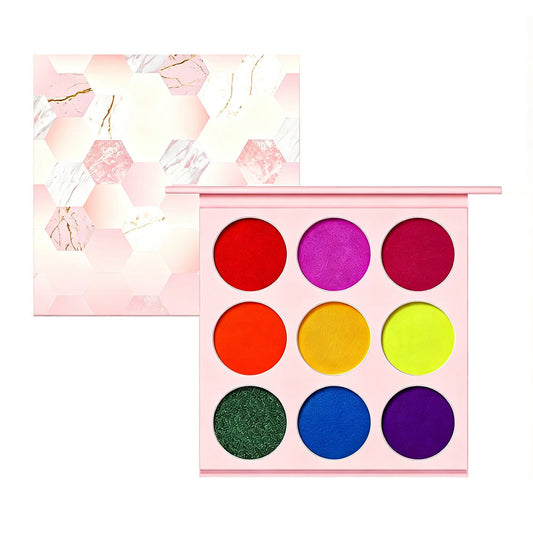 9 Color Pink Eyeshadow Palette Matte Pearlescent High Pigmented Vegan