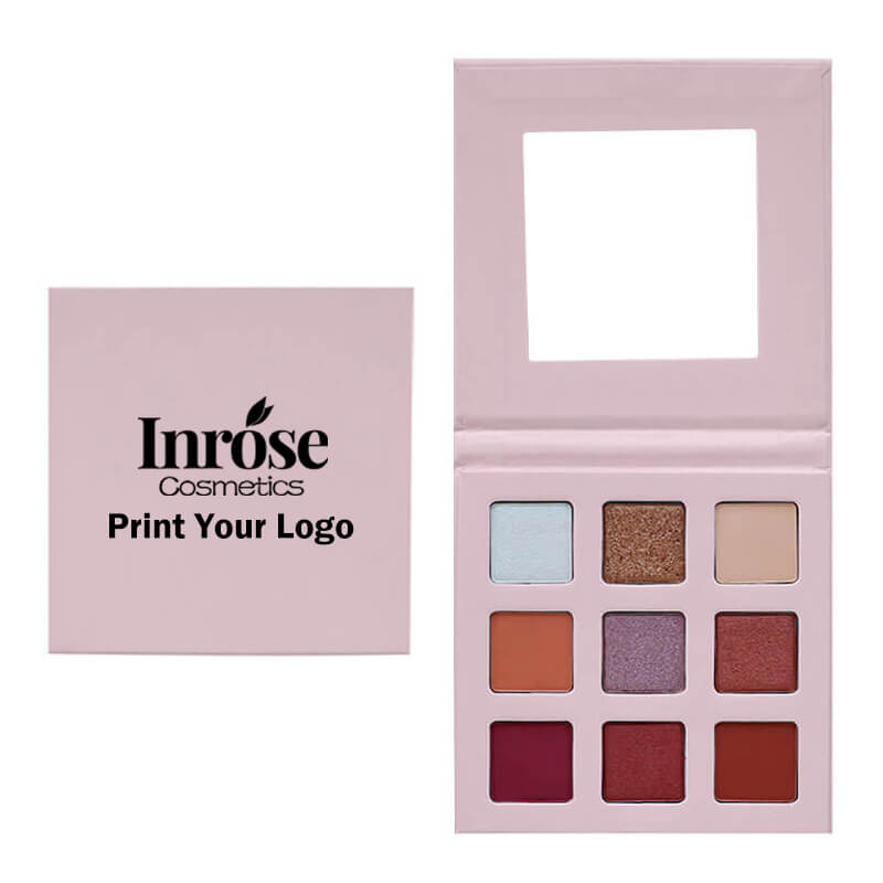 9 color pink eyeshadow palette high pigmented waterproof no logo
