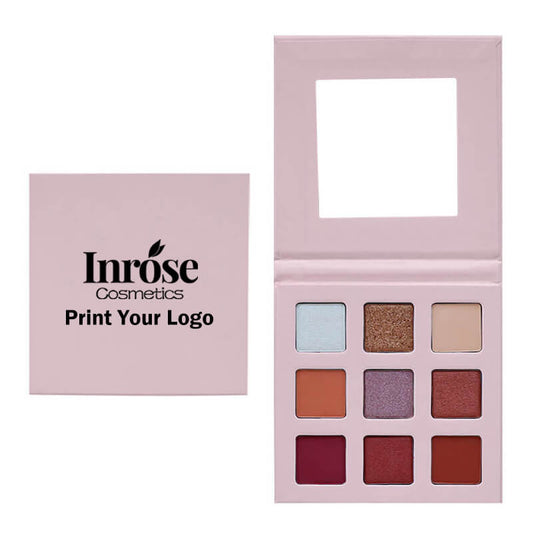 9 color pink eyeshadow palette high pigmented waterproof no logo