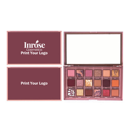 18 Color Purple Eyeshadow Palette High Pigment Dark Shades Private Label