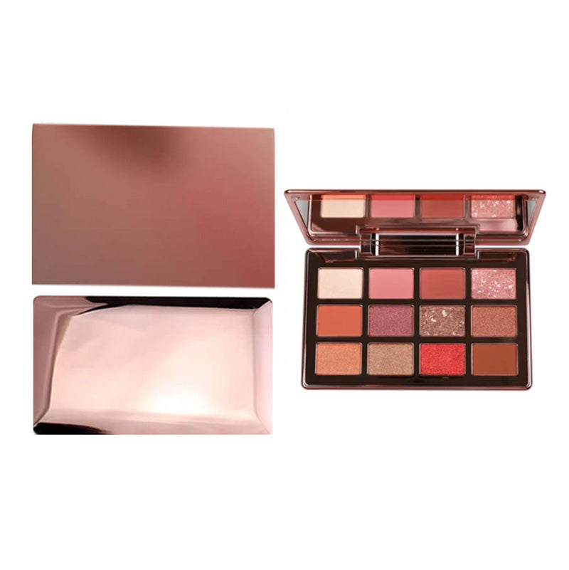 12 color eyeshadow palette high pigmented long lasting with mirror