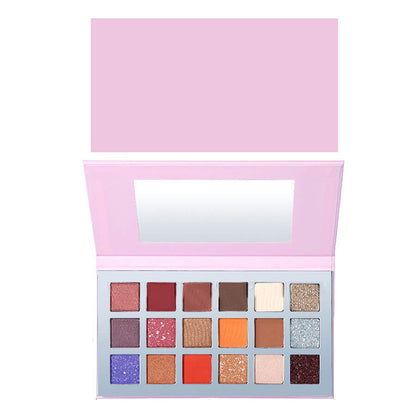 18 color eyeshadow palette matte shimmer non-smudge long lasting