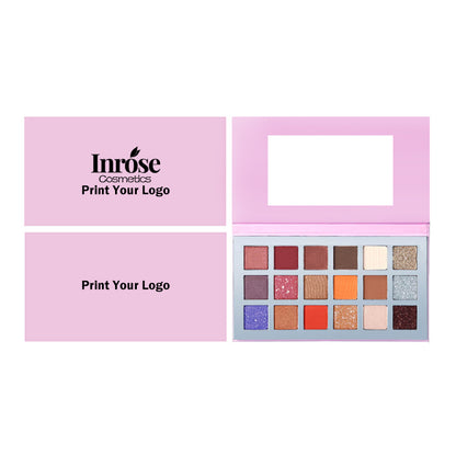 18 color pink eyeshadow palette matte shimmer non-smudge long lasting