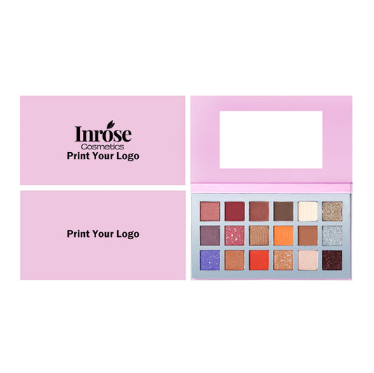 18 color pink eyeshadow palette matte shimmer non-smudge long lasting