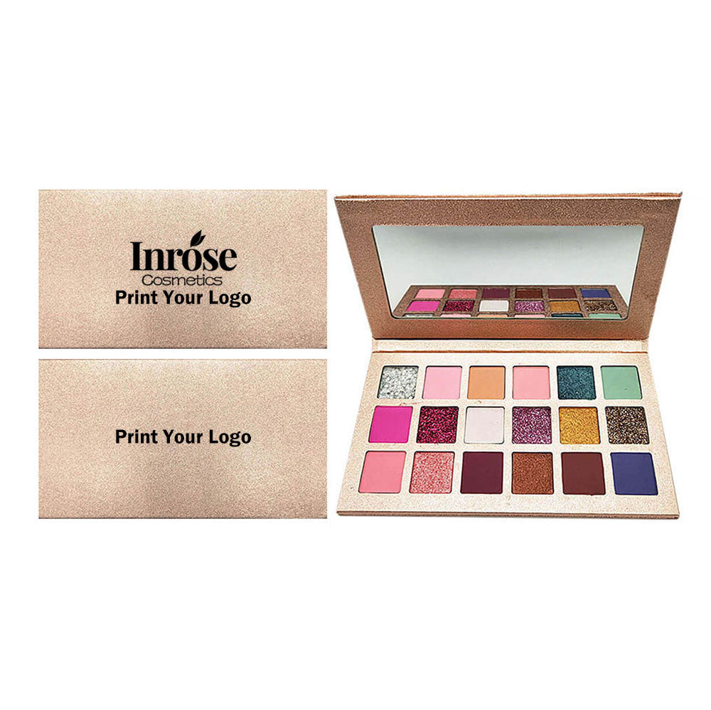 18 Color Rose Gold Eyeshadow Palette Matte Glitter Natural High Pigmented