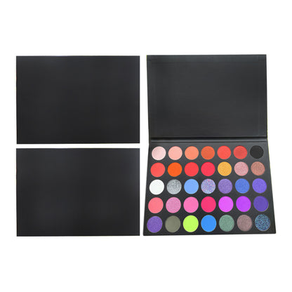 35 color black eyeshadow palette matte shimmer high pigmented vegan