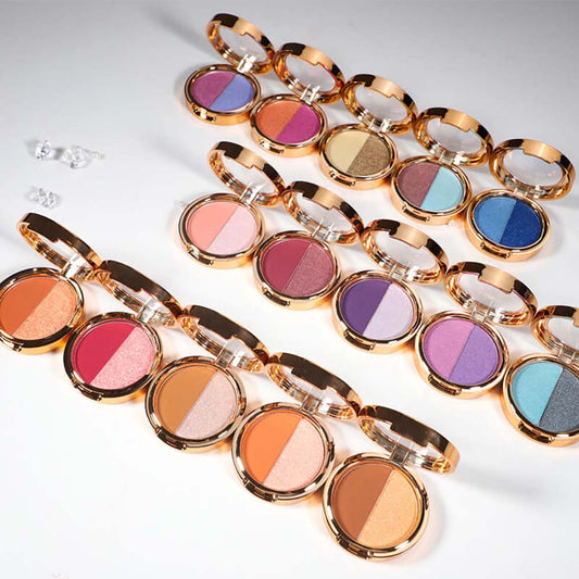 15 Color Two In One Eyeshadow Powder High Pigmented Duo Eyeshadow Vegan