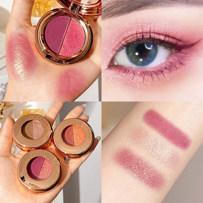 15 Color Two In One Eyeshadow Powder High Pigmented Duo Eyeshadow Vegan