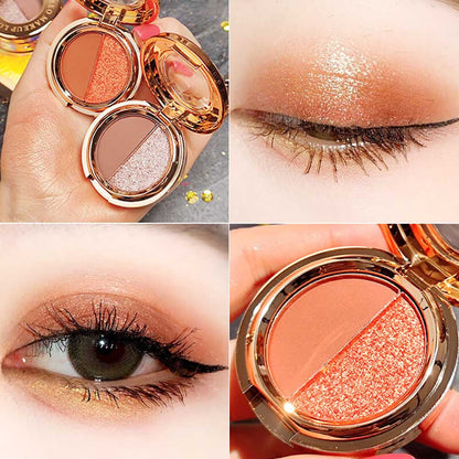 15 Color Two In One Eyeshadow Powder High Pigmented Duo Eyeshadow Vegan