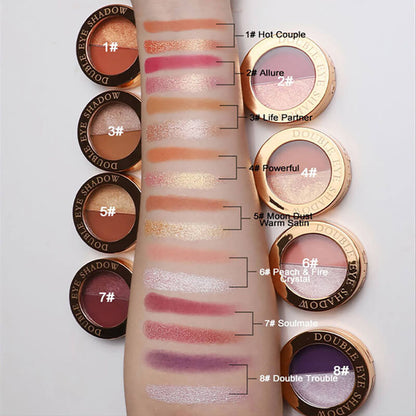 15 Color Two In One Eyeshadow Powder High Pigmented Duo Eyeshadow Vegan
