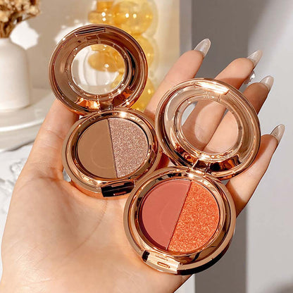 15 Color Two In One Eyeshadow Powder High Pigmented Duo Eyeshadow Vegan