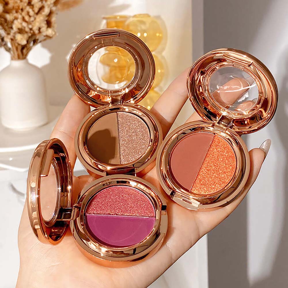 15 Color Two In One Eyeshadow Powder High Pigmented Duo Eyeshadow Vegan