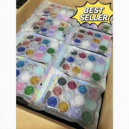 21 Color Diy Eyeshadow Gel Shiny Glitter Nails Powder Laser Facial Makeup