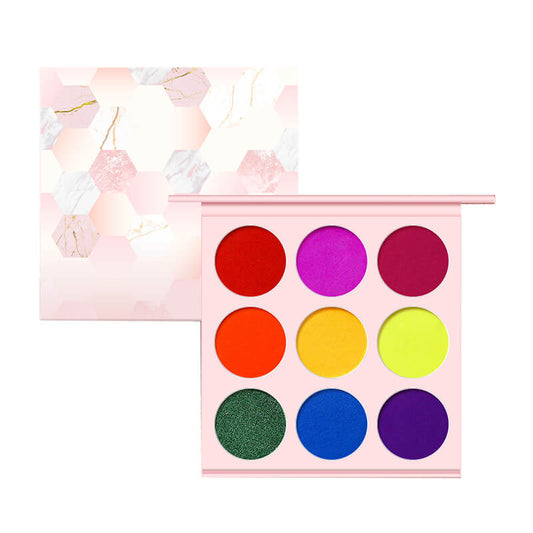 9 color matte eyeshadow palette pearlescent high pigmented pink