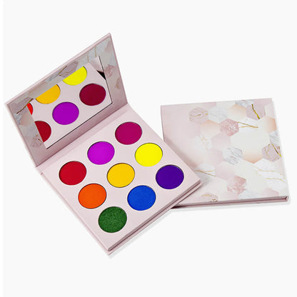 9 color matte eyeshadow palette pearlescent high pigmented pink