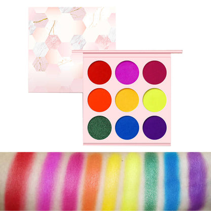 9 color matte eyeshadow palette pearlescent high pigmented pink