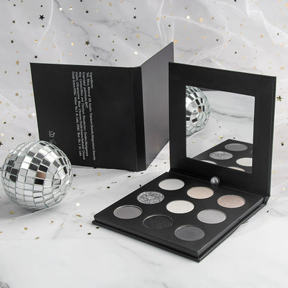 9 color matte eyeshadow palette smoky black high pigmented