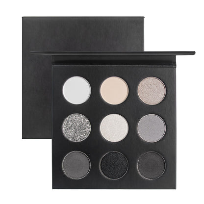 9 color matte eyeshadow palette smoky black high pigmented