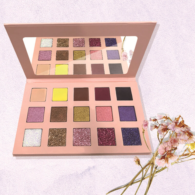 15 color eyeshadow palette vegan apricot high pigmented