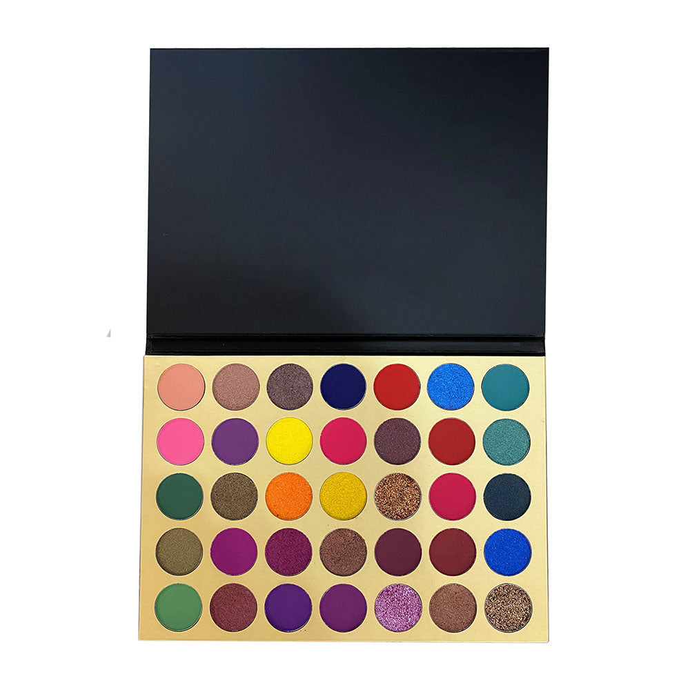35 Color Black Eyeshadow Palette Matte High Pigmented Waterproof No Logo