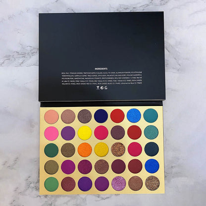 35 Color Black Eyeshadow Palette Matte High Pigmented Waterproof No Logo