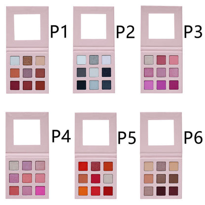 9 color pink eyeshadow palette high pigmented waterproof no logo