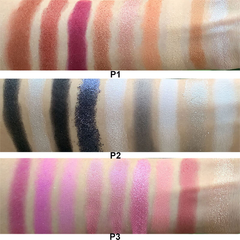 9 color pink eyeshadow palette high pigmented waterproof no logo