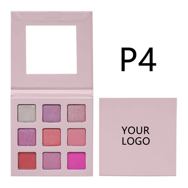 9 color pink eyeshadow palette high pigmented waterproof no logo