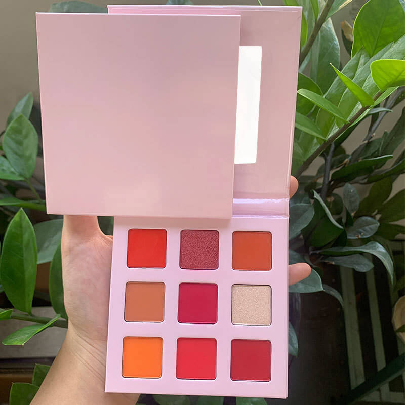 9 color pink eyeshadow palette high pigmented waterproof no logo