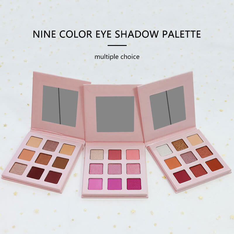 9 color pink eyeshadow palette high pigmented waterproof no logo