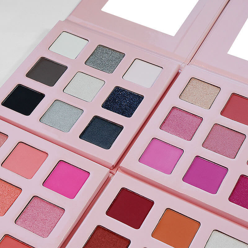 9 color pink eyeshadow palette high pigmented waterproof no logo