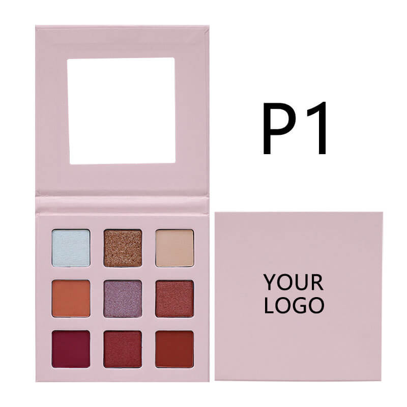 9 color pink eyeshadow palette high pigmented waterproof no logo