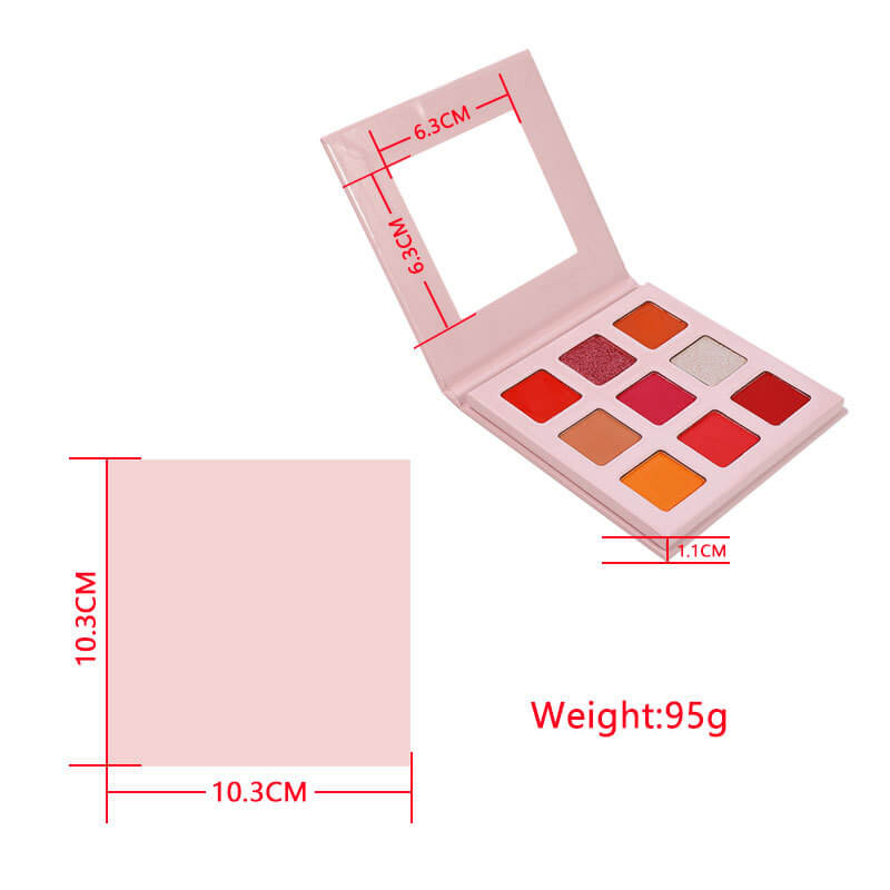 9 color pink eyeshadow palette high pigmented waterproof no logo